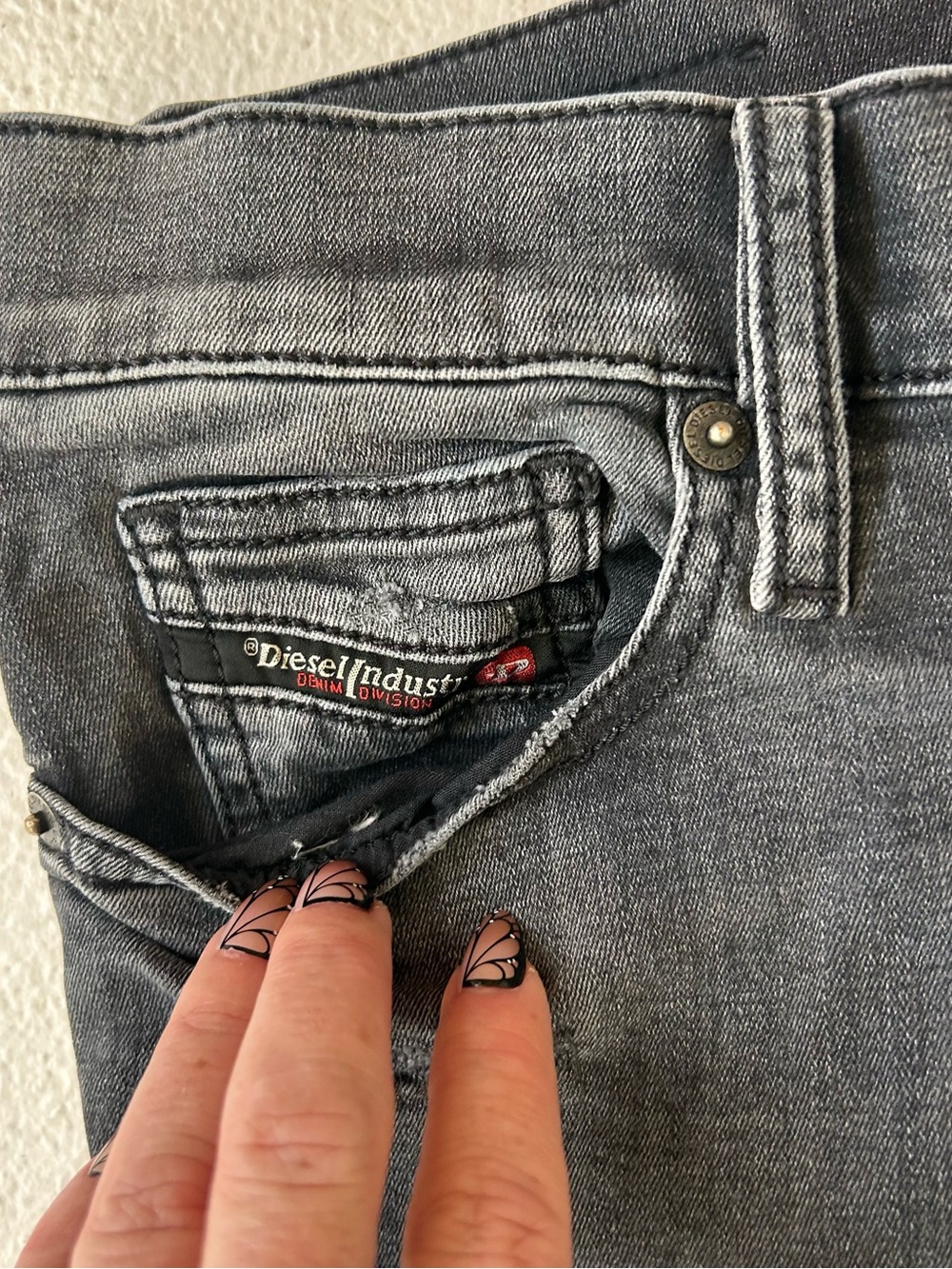 Diesel Women's High Rise Jeans in Washed Grey